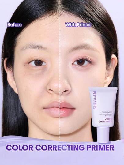 SHEGLAM Even Better برايمر مصحح للون-Purple علامة تجارية جمال مكياج ميكب مستحضرات تجميل للنساء الفتيات مثالي لفصل الشتاء الربيع مثالي ل- Y2K أزياء أنيقة رمضان هدية حفلة جاهز أفضل لون