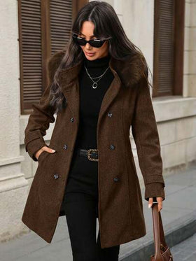 EMERY ROSE معطف نسائي بغطاء رأس وأكمام طويلة
