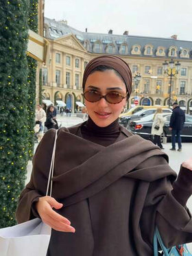 قطعة واحدة من الحجاب السهل للنساء، حجاب كلاسيكي فوري بلون أحادي، 3 طرق مختلفة للارتداء، وشاح رأس مرن وعملي، قماش موديال ناعم ومريح، مناسب للارتداء اليومي والرياضة واليوغا