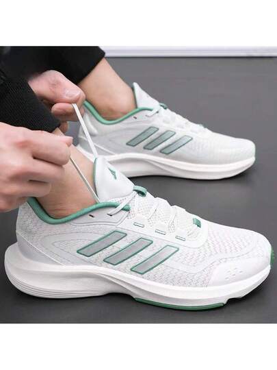 Adidas أحذية أديداس رجالية، مناسبة لجميع الفصول، أحذية رياضية، أحذية جري رجالية، تصميم جديد، شبكة سميكة، خفيفة الوزن، أحذية كاجوال ماصة للصدمات.