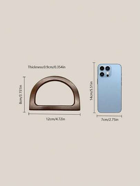 زوج من مقابض حقيبة اليد الخشبية الفاخرة، ملحقات حقيبة اليد من الخيزران بشكل حرف D الدائري