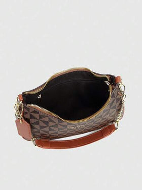 حقيبة كتف/إبط جلد PU بتصميم حرفي كلاسيكي متعدد الاستخدامات، لون أحادي، حقيبة كتف/إبط Y2K، مناسبة للتسوق، يمكن ارتداؤها عبر الجسم
