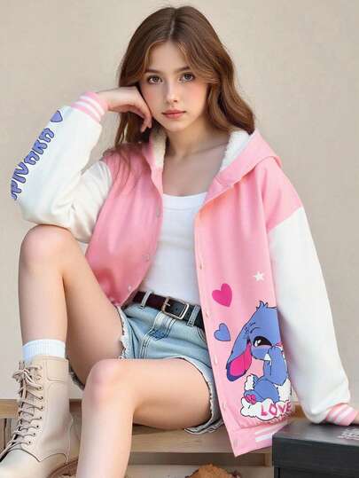 SHEIN معطف كاجوال فضفاض دافئ بأكمام طويلة للبنات المراهقات