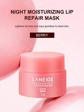 Laneige قناع النوم للشفاه بحجم السفر من الجمال الكوري، التوت، حجم السفر مرطب: يغذي، يرطب، فيتامين سي، زبدة موروموروا وزبدة الشيا، مضادات الأكسدة، للشفاه المتقشرة والجافة، للنساء، بلسم شفاه لانيج مكياج 3 جرام/0.10 أونصة