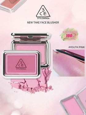 3CE بلاشر TAKE FACE #Youth Pink 4.5 جرام بنهاية مخملية - بلاشر قابل للمزج بسهولة، ملمس مسحوق حريري، سهل الاستخدام، لا يتكتل، يخلق نهاية طبيعية شبيهة بالبشرة، لون ناعم، طويل الأمد ومقاوم للبقع | مكياج كوري، مستحضرات تجميل كورية، طقم هدايا، 4.5 جرام/0.16 أو