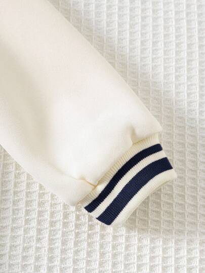 Cozy Pixies مجموعة بنطلون وبلوزة طويلة الأكمام بنقشة الدب الكرتوني للأطفال الصبية، قطعتان، قطن ناعم وخصر مطاطي