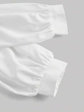 SHEIN MOD ملابس علوية أنيق للنساء باللونين البرغندي والأبيض مع حزام، ملابس علوية نسائي، للنساء في رأس السنة الجديدة، نساء أنيقات، كاجوال للعمل، قمصان للخروج، عيد الميلاد