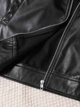 SHEIN جاكيت كاجوال فضفاضة ذات طوق للمراهقين الذكور