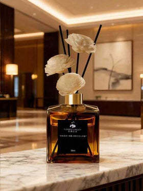 Cirelle 1 قطعة زجاجة 50 مل من الزهور المجففة والقصب لعطر الأرومثيرابي بدون نار، عطر دائم للمنزل وغرفة النوم والمكتب والحمام، ديكور معطر لأوقات الاسترخاء، فكرة هدية للمناسبات والأعياد