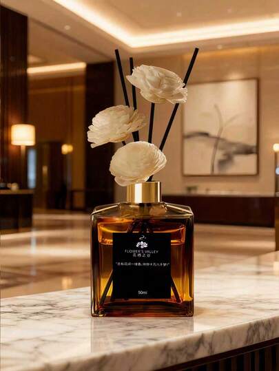 Cirelle 1 قطعة زجاجة 50 مل من الزهور المجففة والقصب لعطر الأرومثيرابي بدون نار، عطر دائم للمنزل وغرفة النوم والمكتب والحمام، ديكور معطر لأوقات الاسترخاء، فكرة هدية للمناسبات والأعياد