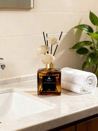 Cirelle 1 قطعة زجاجة 50 مل من الزهور المجففة والقصب لعطر الأرومثيرابي بدون نار، عطر دائم للمنزل وغرفة النوم والمكتب والحمام، ديكور معطر لأوقات الاسترخاء، فكرة هدية للمناسبات والأعياد