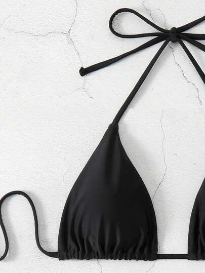 Swim Vcay مجموعة بيكيني بتصميم حلقة الرقبة على شكل V، مكونة من قطعتين للسباحة، زي الاستحمام للشاطئ في عطلة الصيف