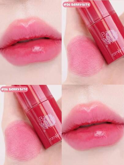 Rom&nd رومند BARE MOOL TINT #06 BERRY BITE، أحمر شفاه لامع، لون حيوي، طويل الأمد، MLBB (شفتي ولكن أفضل)، ملمس خفيف، مرطب وأحمر شفاه طويل الأمد، أداء لوني عالي، نهاية لامعة، نباتي، مكياج كوري، 4.5 جرام (0.16 أونصة)، هدية