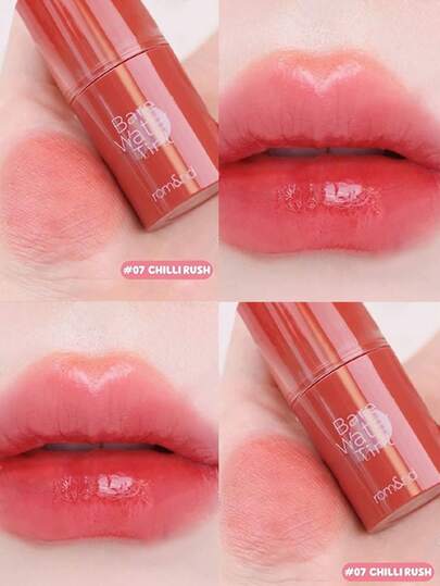 Rom&nd رومند BARE MOOL TINT #07 CHILLI RUSH، أحمر شفاه لامع، لون حيوي، طويل الأمد، MLBB (شفتي ولكن أفضل)، ملمس خفيف، بلسم شفاه طويل الأمد، تغطية لونية عالية، لامع، نباتي، مكياج كوري، 4.5 جرام (0.16 أونصة)، هدية