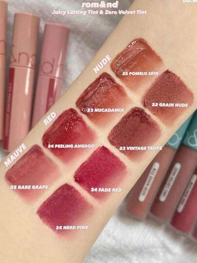 Rom&nd رومند ZERO VELVET TINT 22 GRAIN NUDE | أحمر شفاه مطفي | لون دائم | ملمس خفيف | تغطية لونية عالية | أحمر شفاه غير مجفف | مكياج كوري | 5.5 جرام / 0.194 أونصة