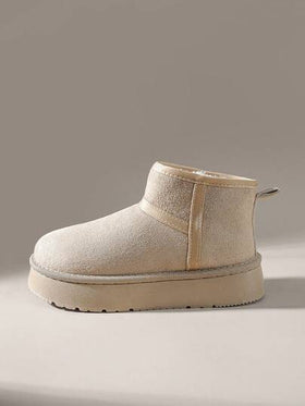 Solecia بوت ثلج ذات كعب سميك عصرية متعددة الاستخدامات للنساء في فصل الشتاء