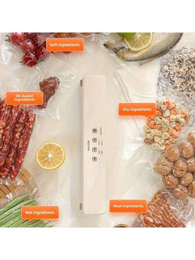Kitchen mommy جهاز تفريغ الهواء الآلي المحمول، حفظ الأطعمة في المطبخ، أكياس تفريغ الهواء، مناسب للأطعمة الجافة والرطبة، إغلاق أكياس الوجبات الخفيفة في المنزل، جهاز تفريغ الهواء لاسلكي، للاستخدام في التخييم/النزهات الخارجية، أجهزة المطبخ