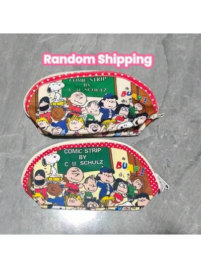SNOOPY 1 قطعة حافظة أقلام كرتون سنوبي جميلة وبسيطة، حقيبة قرطاسية، حقيبة مستحضرات تجميل، محفظة عملات معدنية، حقيبة يد، هدية عيد الميلاد، ديكور عيد الميلاد