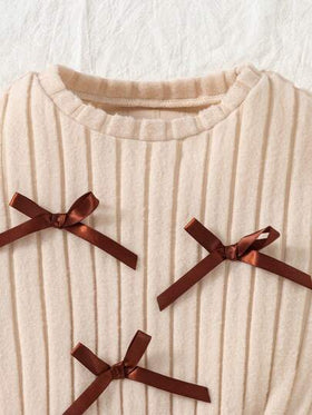 SHEIN فستان بياقة طاقم وأكمام طويلة من الأريب المحبوك مع تصميم زهري على الذيل، لطيف وأنثوي، للخريف قطعة واحدة