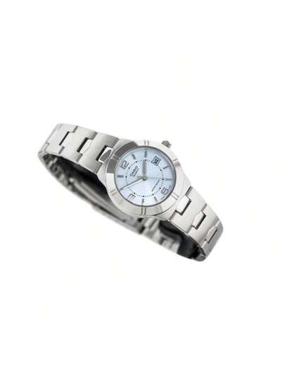 Casio ساعة كاسيو للنساء، قرص أزرق، سوار من الفولاذ المقاوم للصدأ، حالة دائرية، كوارتز تناظري، مقاوم للماء، ساعة كاسوال يومية للنساء والفتيات.