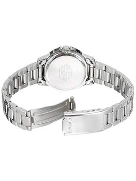Casio ساعة كاسيو للنساء، قرص وردي تناظري، سوار من الفولاذ المقاوم للصدأ، حالة دائرية، ساعة كوارتز، هدية للمرأة