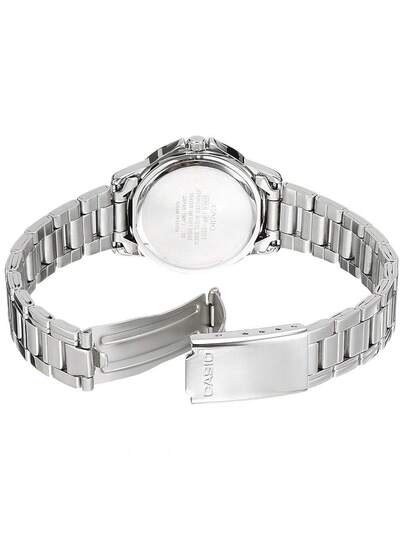 Casio ساعة كاسيو للنساء، قرص وردي تناظري، سوار من الفولاذ المقاوم للصدأ، حالة دائرية، ساعة كوارتز، هدية للمرأة