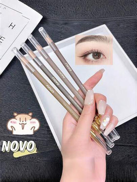 NOVO قلم حواجب مقاوم للماء ومقاوم للعرق وطويل الأمد بطرف دقيق، مناسب للاستخدام اليومي والسفر والخارج والهدايا وماكياج رأس السنة والمستحضرات الجمالية الأنيقة والتخرج والحفلات