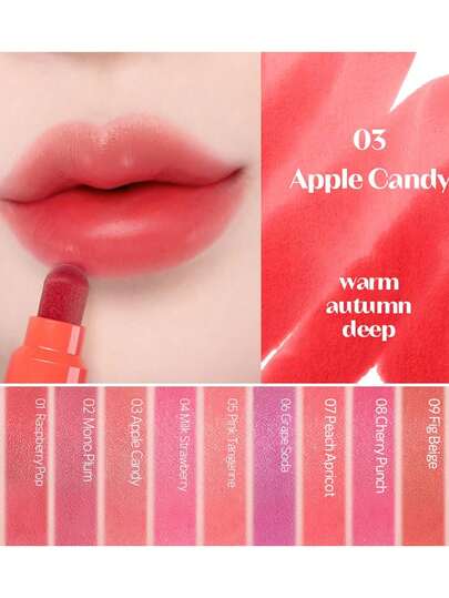ETUDE غلوس الشفاه العزيز 03 سكر التفاح، غلوس الشفاه المرطب طويل الأمد، قلم تحديد الشفاه عالي كثافة اللون، رأس دقيق للتحديد السهل، نهاية مطفأة مرطبة، رأس دقيق، لا يترك بقع، تأثير لون ساتان، صيغة نباتية، مستحضرات تجميل كورية، 3.5 جرام/0.12 أونصة.