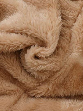 SHEIN معطف بنات رضع بغطاء رأس أكمام طويلة مبطن حراري بلون الخاكي، عصري وشامل للخريف/الشتاء