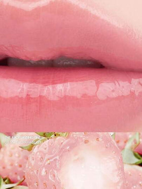 Rom&nd روماند لاستنج جلاستنج لب تنت 28 ثلج فراولة، نسيج جيلي، مرطب لامع، غير لزج، قابل للتراكم، خفيف الوزن طويل الأمد، أداة تطبيق بشكل قلب مائل، بحجم جيب، نهاية مشرقة، مكياج مكتبي لمدة 5 ثوان، مستحضرات تجميل كورية، 3.5 جرام/0.12 أونصة