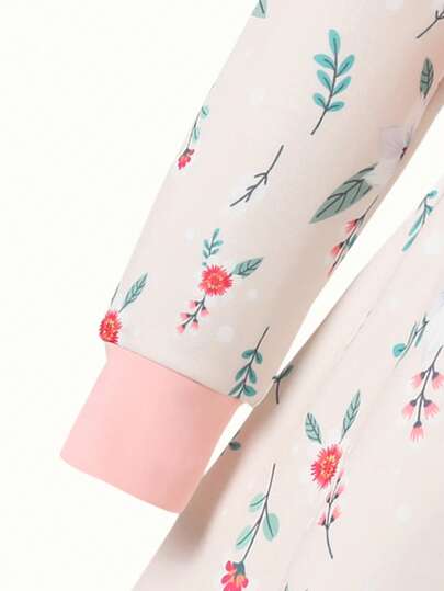 SHEIN فستان بناتي من شين كيدز بطبعة زهرية وياقة دانتيل بأكمام طويلة، أنيق بطراز الأميرة، للارتداء اليومي العادي، وصول جديد للعطلات