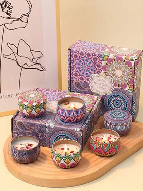 4 قطع/1 مجموعة مجموعة شموع معطرة، صندوق هدايا ملون، روائح متنوعة، وقت احتراق طويل، خالية من الدخان - هدية مثالية للعائلة والأصدقاء وعيد الحب والعام الجديد والنساء وعيد الميلاد والعطلات وحفلات الزفاف وعطر المنزل