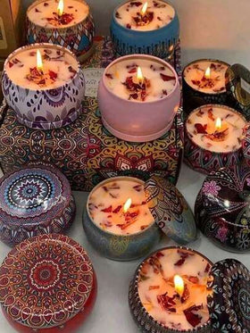 4 قطع/1 مجموعة مجموعة شموع معطرة، صندوق هدايا ملون، روائح متنوعة، وقت احتراق طويل، خالية من الدخان - هدية مثالية للعائلة والأصدقاء وعيد الحب والعام الجديد والنساء وعيد الميلاد والعطلات وحفلات الزفاف وعطر المنزل
