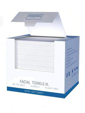 كلاودرول 1 علبة 25*30 سم مناديل تنظيف الوجه القابلة للتخلص منها، سميكة، 50 ورقة/علبة، تنظيف البشرة