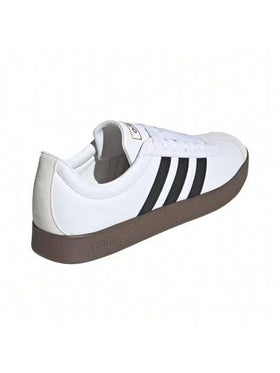 Adidas حذاء رياضي منخفض من أديداس Vl Court Classic متعدد الاستخدامات، مريح، ذو نعل رفيع، مقاوم للانزلاق، ومتين، مناسب للجنسين، باللونين الأبيض والأسود.