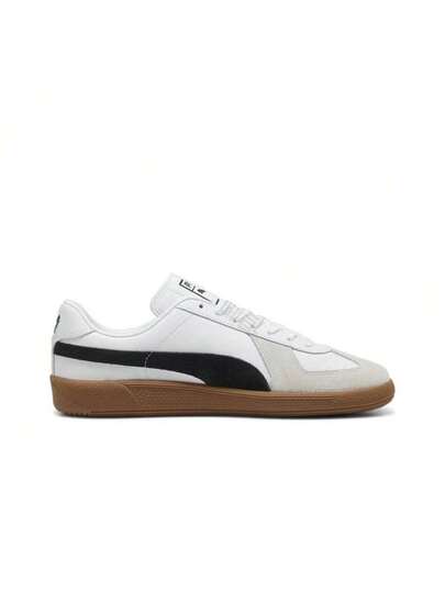حذاء رياضي PUMA Army Trainer كلاسيكي منخفض الرقبة، للجنسين، أبيض/رمادي/أسود