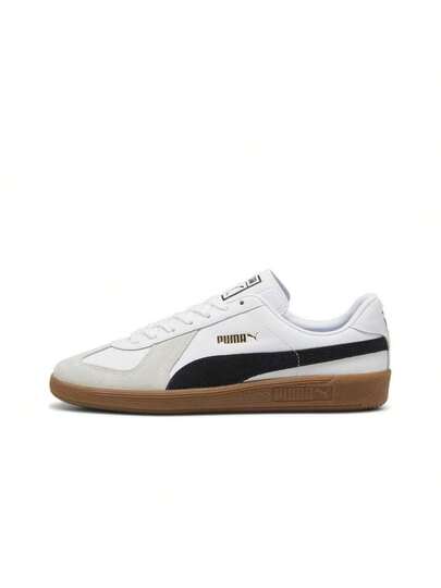 حذاء رياضي PUMA Army Trainer كلاسيكي منخفض الرقبة، للجنسين، أبيض/رمادي/أسود
