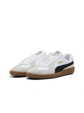 حذاء رياضي PUMA Army Trainer كلاسيكي منخفض الرقبة، للجنسين، أبيض/رمادي/أسود
