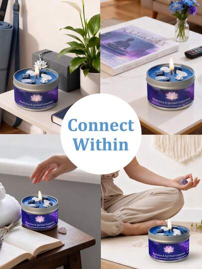 EVODUCK شمع معطر من إيفودك، بخور وصندل 3 أونصة شمع صويا معطر، بلون أزرق وأبيض كريستالي | شمع عيد الميلاد، للتركيز العميق، التأمل، اليوغا والقراءة | هدية عيد الحب، عيد ميلاد للنساء، الأصدقاء | مع بطاقة إرشادية