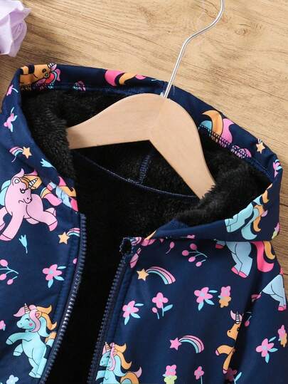 Elladie kids جاكيت رياح صغيرة مطبوعة بتصميم جميل، جاكيت مقواة بطبقة داخلية مبطنة ، سحاب في الخريف/الشتاء