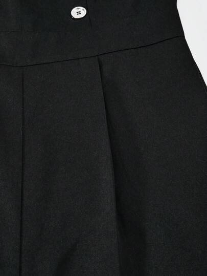 SHEIN Sparklyn جمبسوت قصيرة مطابقة مع أكمام فقاعية وبنطال ساق واسع متعدد الألوان مزين بأزرار