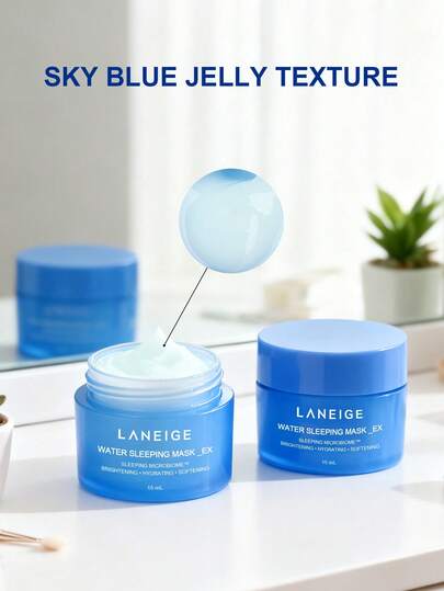 Laneige قناع نوم مائي 15 مل - ترطيب طوال الليل، صيغة بدون شطف، إصلاح حاجز البشرة، ترطيب شديد، إصلاح ليلي، تهدئة ومريح، برطمان صغير، حجم السفر - 15 مل/0.5 أونصة