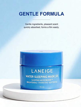 Laneige قناع النوم الأزرق هيدرا - رطوبة شديدة، إصلاح ليلي، تهدئة وتخفيف، علبة صغيرة، ترطيب طوال الليل، صيغة بدون شطف، إصلاح حاجز البشرة، حجم السفر - 15مل/0.5أونصة