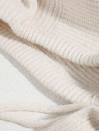 1 قطعة وشاح محبوك بألوان أساسية رمادي/أزرق/أسود/أبيض، قبعة ذات أذنيات دافئة للخريف والشتاء، مناسبة للخروجات اليومية والتسوق والسفر مع الملابس