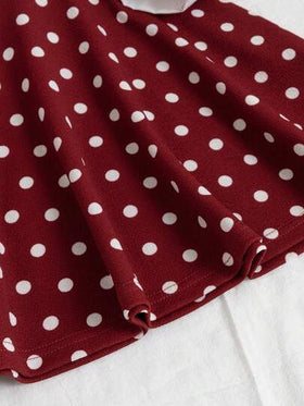 SHEIN Elladie kids فستان كاجوال للبنات بياقة ملونة وخصر مضفر