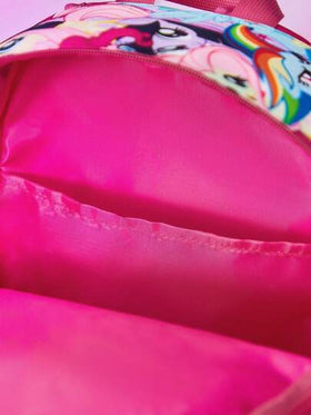My Little Pony X SHEIN حقيبة ظهر بطباعة كرتونية، قابلة للتعديل، حقيبة رياضية، حقيبة كاجوال، حقيبة قماشية، حقيبة مدرسية، حقيبة سفر، للبنات، للأولاد، للمراهقين، للنساء، للرجال، تواي لايت سبارك، رينبو داش، أبل جاك، رارتي، فلاتيرشاي، بينكي باي.