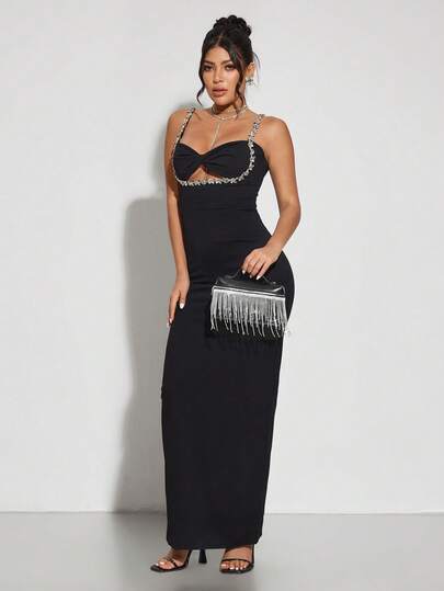 SHEIN SXY حقائب يد للسيدات، حقائب مسائية، من البولي يوريثان، مزينة بشرائط الماس والشراريب، أنيقة وفاخرة، شراريب وألماس، لامعة، مناسبة لحفلات الكوكتيل والحفلات والسهرات والنوادي والمناسبات المسائية والعشاء والحفلات الراقصة
