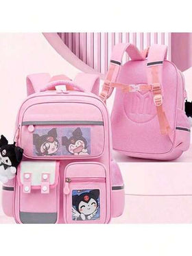 SANRIO حقيبة ظهر كورومي من سانريو متعددة الجيوب - بتصميم كورومي الجميل، حقيبة كتف خفيفة الوزن مع حجرات، مناسبة للجوائز والمكافآت