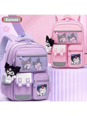 SANRIO حقيبة ظهر كورومي من سانريو متعددة الجيوب - بتصميم كورومي الجميل، حقيبة كتف خفيفة الوزن مع حجرات، مناسبة للجوائز والمكافآت