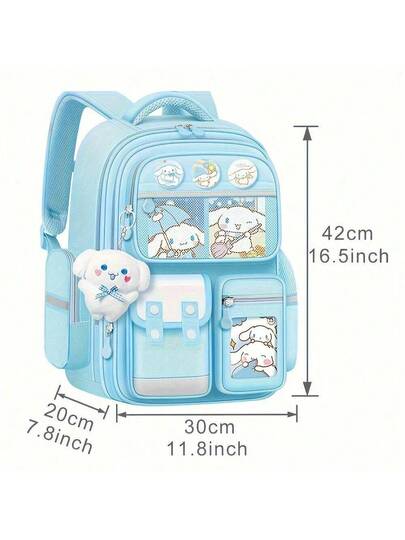 SANRIO حقيبة ظهر كورومي من سانريو متعددة الجيوب - بتصميم كورومي الجميل، حقيبة كتف خفيفة الوزن مع حجرات، مناسبة للجوائز والمكافآت